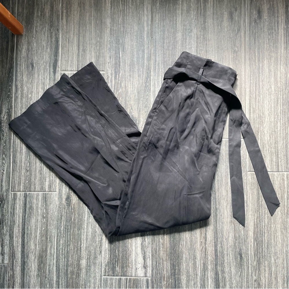 Paper bag pants wide leg black NWT H&M Sz 8